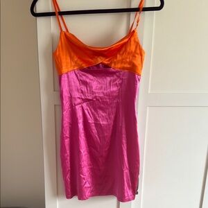 SHEIN Orange and Pink Chemise